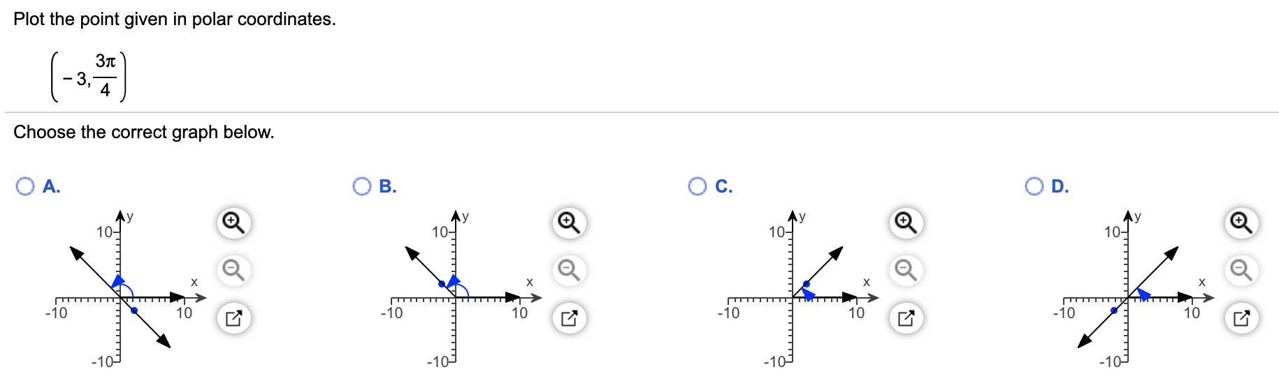 Solved Plot the point given in polar coordinates. л Choose | Chegg.com