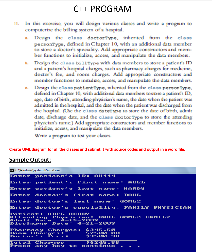 Solved C++ PROGRAM 11. In this exercise, you will design | Chegg.com