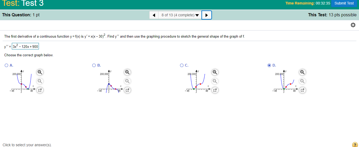 Solved Test: Test 3 Time Remaining:00:32:35 Submit Test This | Chegg.com