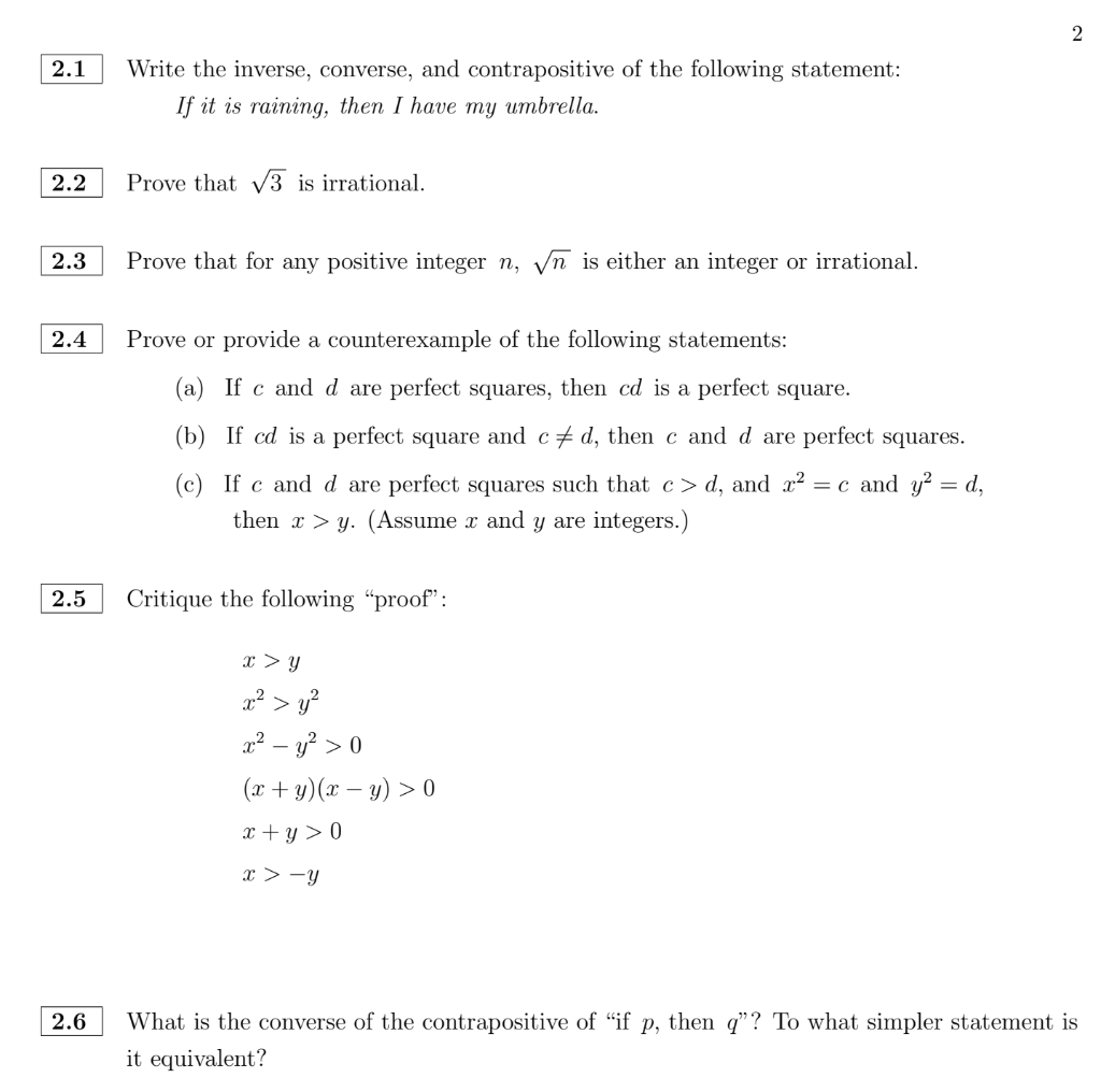 Solved 2.1 Write The Inverse, Converse, And Contrapositive | Chegg.com