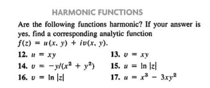 Solved Harmonic Functions Are The Following Functions | Chegg.Com