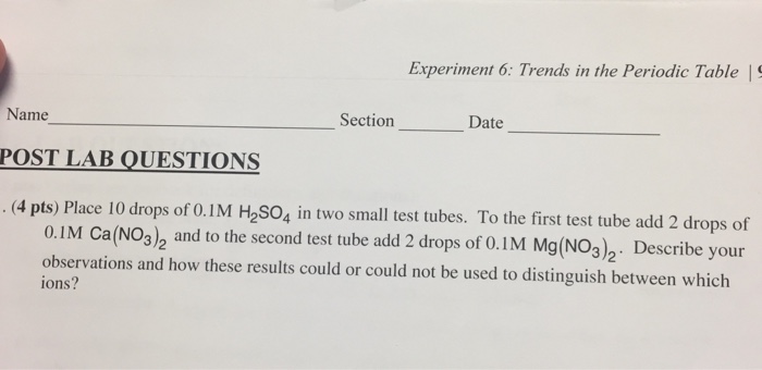 periodic trends lab experiment