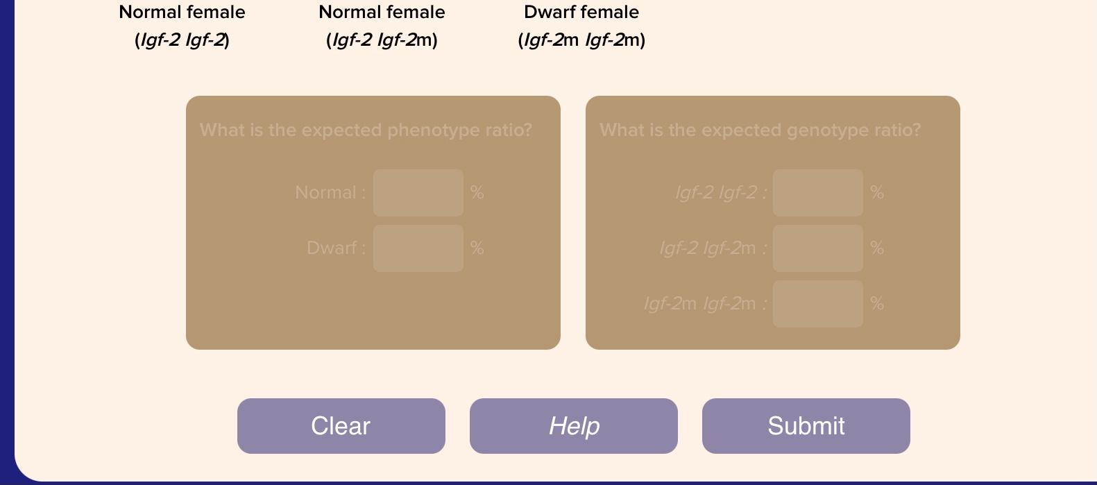 What is the expected phenotype ratio?
Normal :
Dwalf: