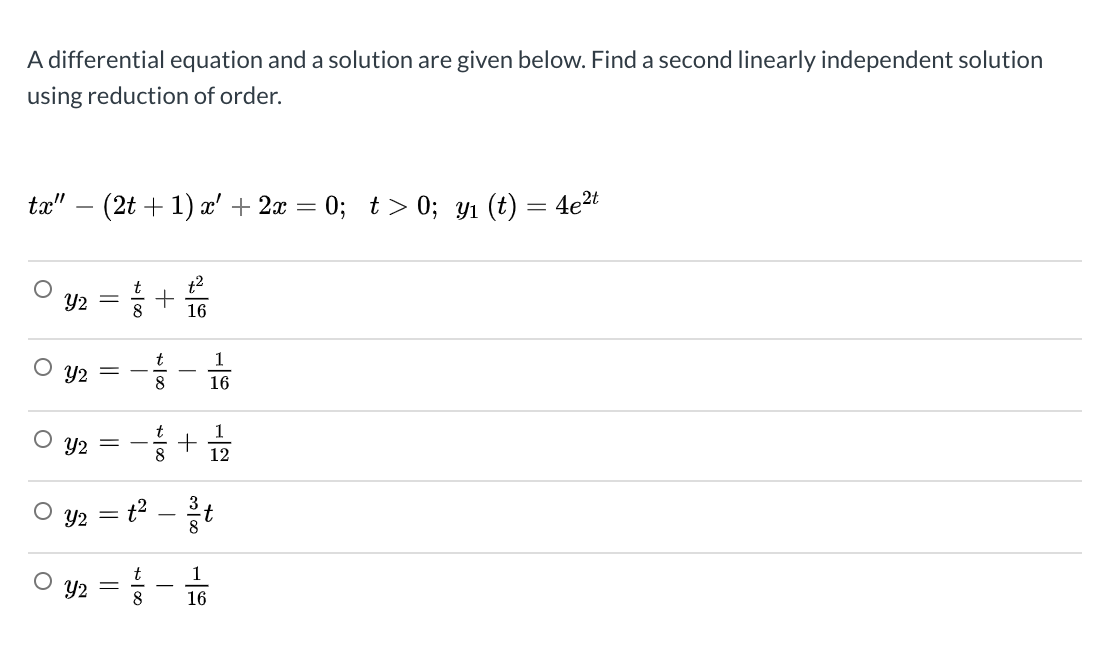 Solved A differential equation and a solution are given | Chegg.com