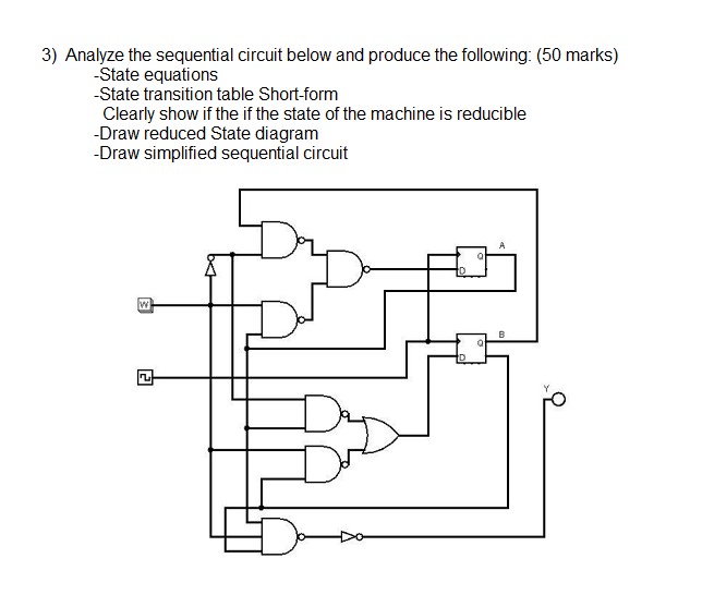 Solved 3) Analyze the sequential circuit below and produce | Chegg.com