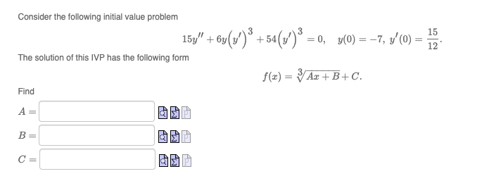 Solved Consider the following initial value problem 3 3 153" | Chegg.com