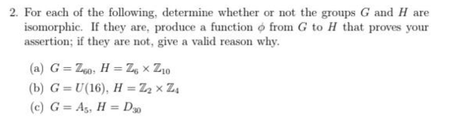 Solved 2 For Each Of The Following Determine Whether Or Chegg Com