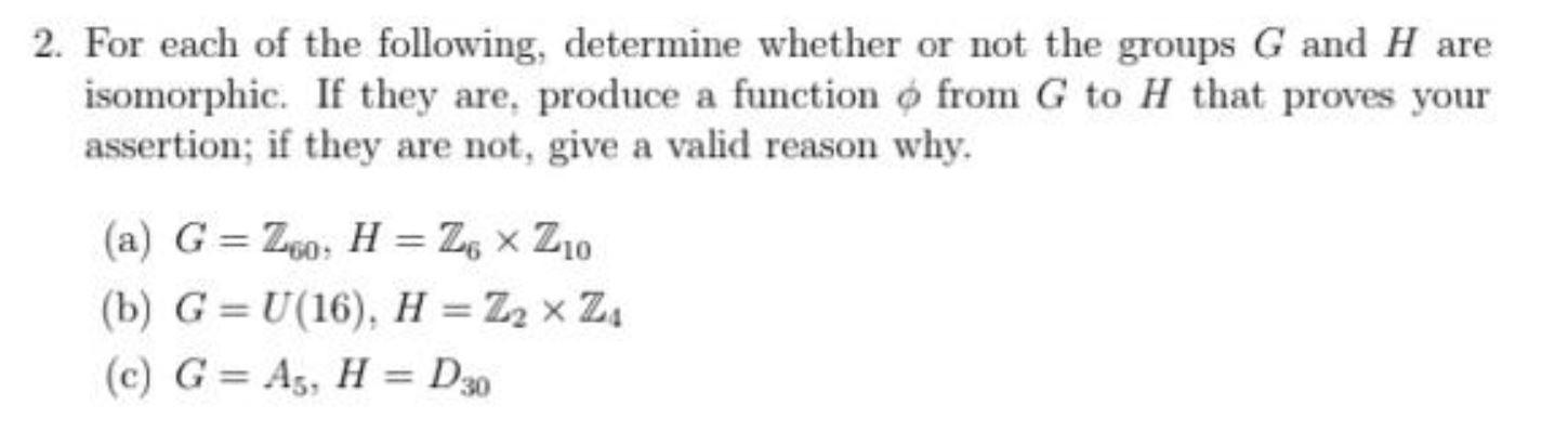 Solved 2 For Each Of The Following Determine Whether Or Chegg Com