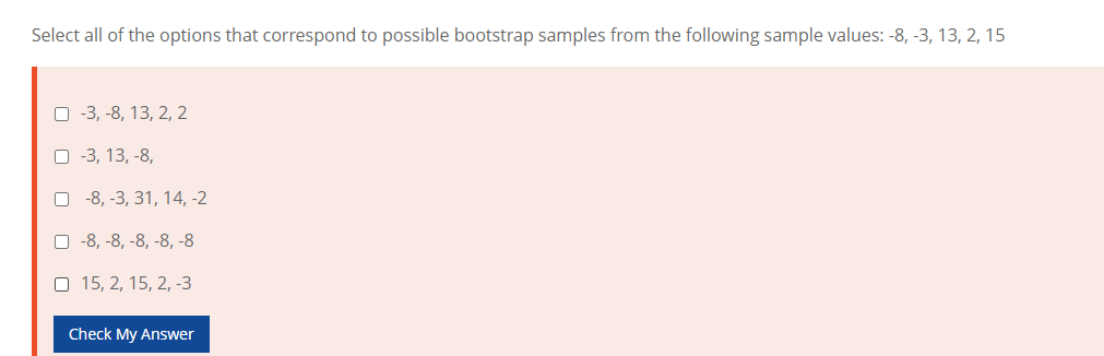 Solved Select all of the options that correspond to possible | Chegg.com