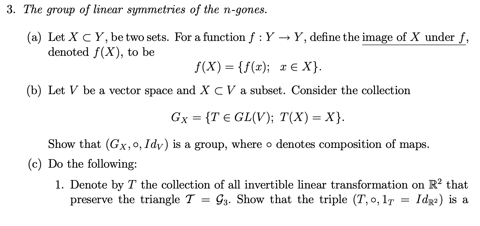 3 The Group Of Linear Symmetries Of The N Gones Chegg Com