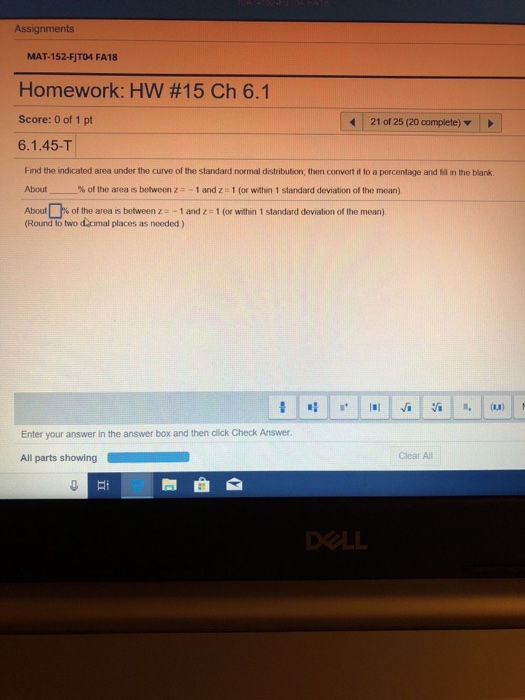 Solved Assignments MAT-152-FJTO4 FA18 Homework: HW #15 Ch | Chegg.com