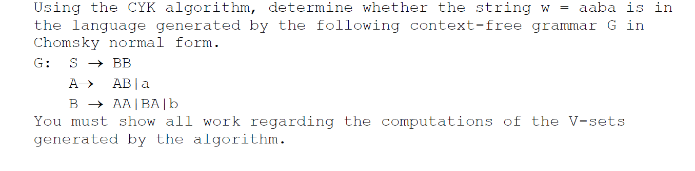 Solved Using The Cyk Algorithm Determine Whether The String 6603