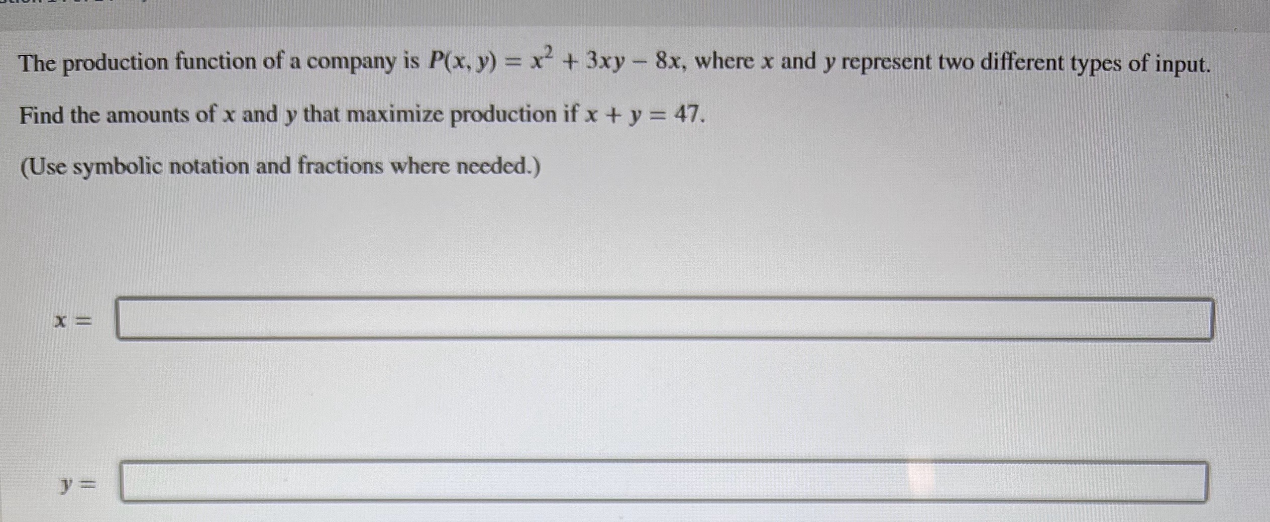 Solved The production function of a company is | Chegg.com