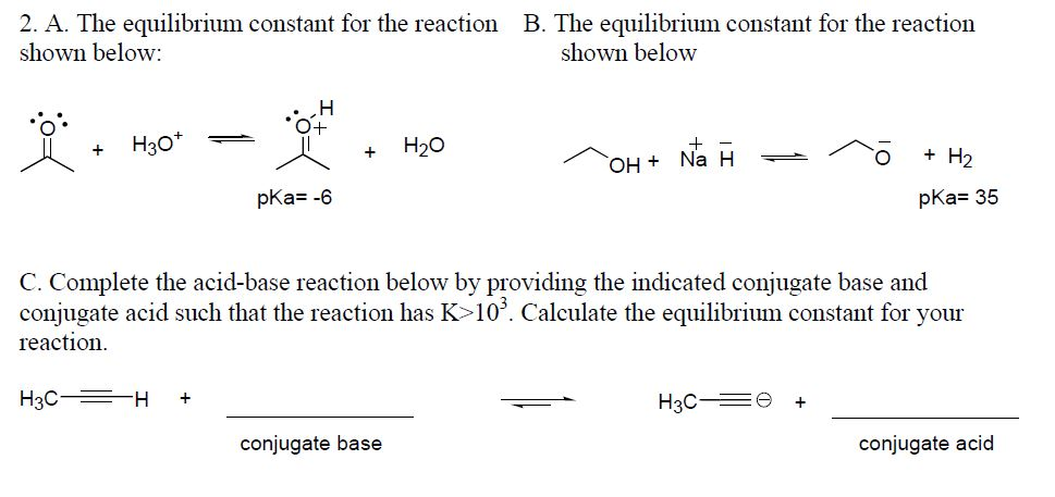 2. A. The equilibrium constant for the reaction shown | Chegg.com