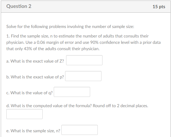 Solved Question 2 15 pts Solve for the following problems | Chegg.com