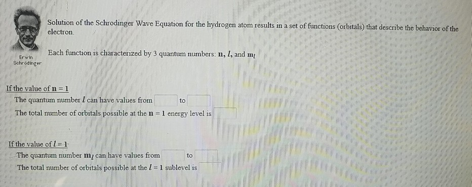 Solved Solution of the Schrodinger Wave Equation for the | Chegg.com