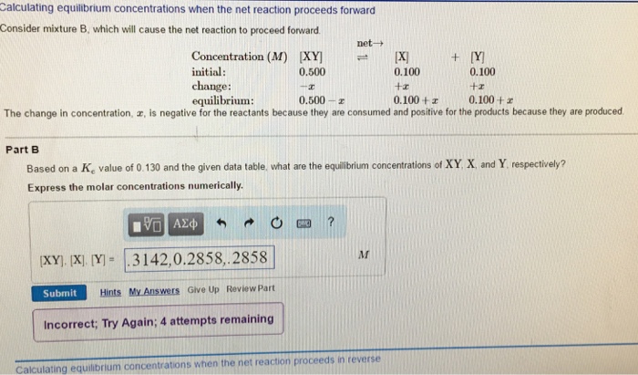 Solved Based On A Kc Value Of 0130 What Are The 