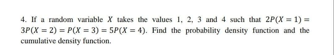 if a variable x takes values 1 2 3 4 5