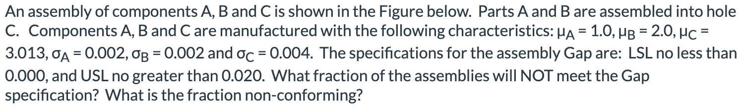 = An assembly of components A, B and C is shown in | Chegg.com