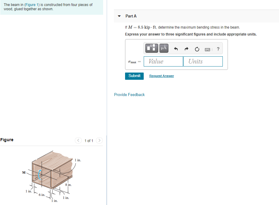 Solved The beam in (Figure 1) is constructed from four | Chegg.com