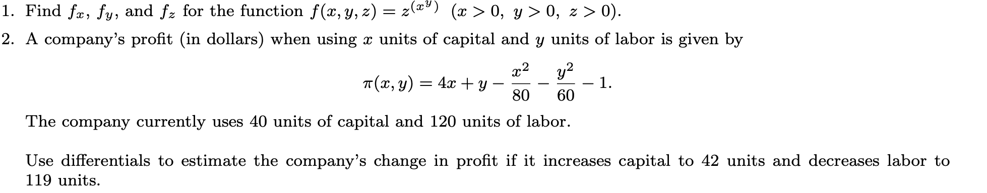 Solved Find Fx Fy And Fz For The Function