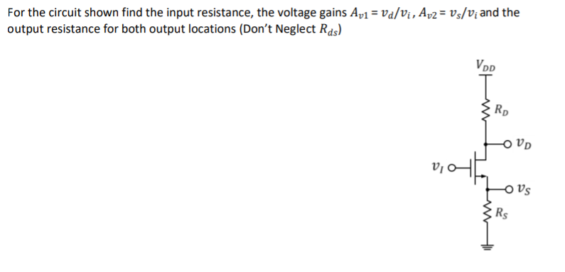 Solved For The Circuit Shown Find The Input Resistance, The | Chegg.com