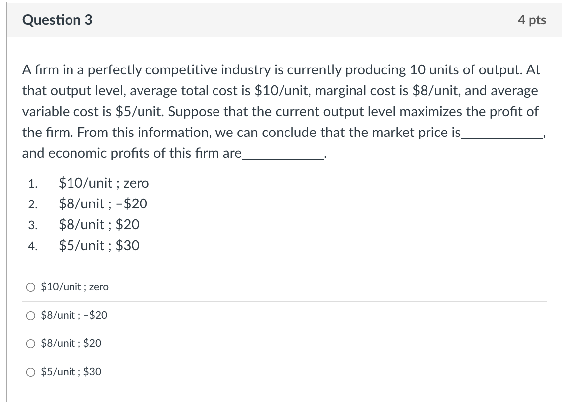 Solved A Firm In A Perfectly Competitive Industry Is | Chegg.com