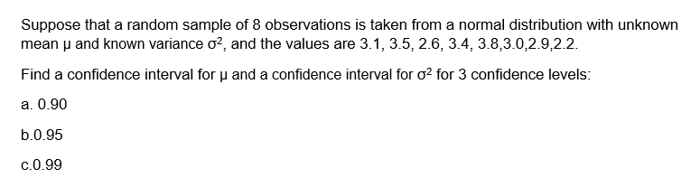 Solved Suppose that a random sample of 8 observations is | Chegg.com
