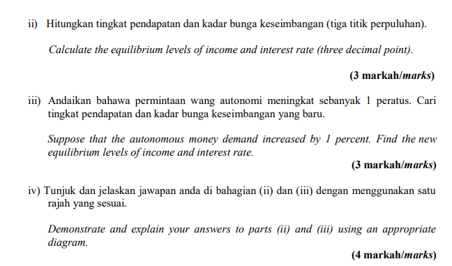 Solved B) Diberi Maklumat Ekonomi Berikut Bagi Negara A | Chegg.com