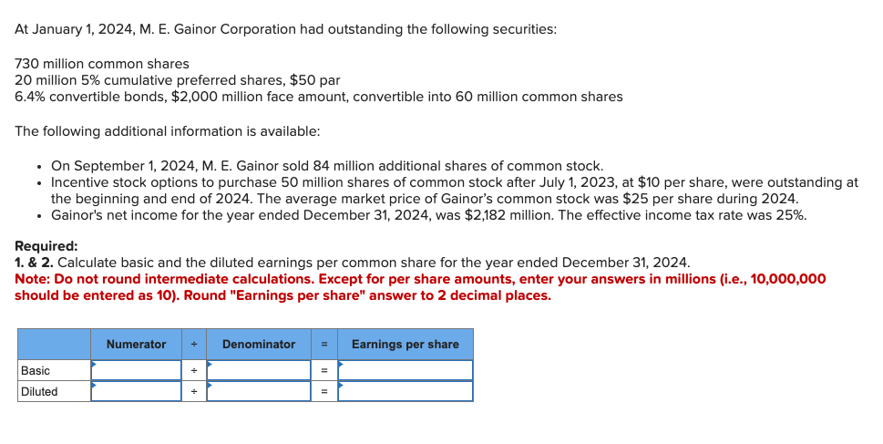 Solved At January 1 2024 M E Gainor Corporation Had Chegg Com   PhpCi2HnL