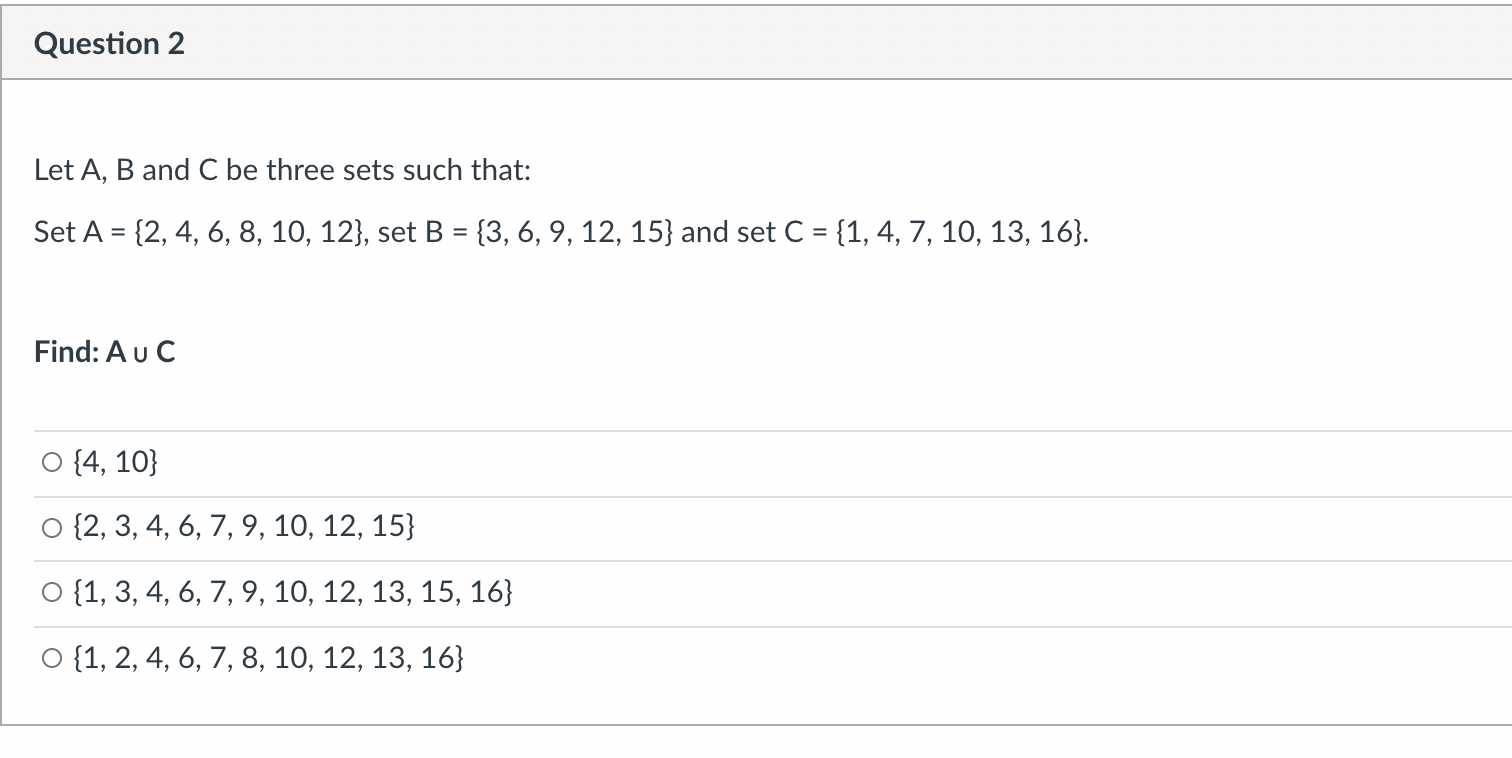 Solved Question 2 Let A, B And C Be Three Sets Such That: | Chegg.com