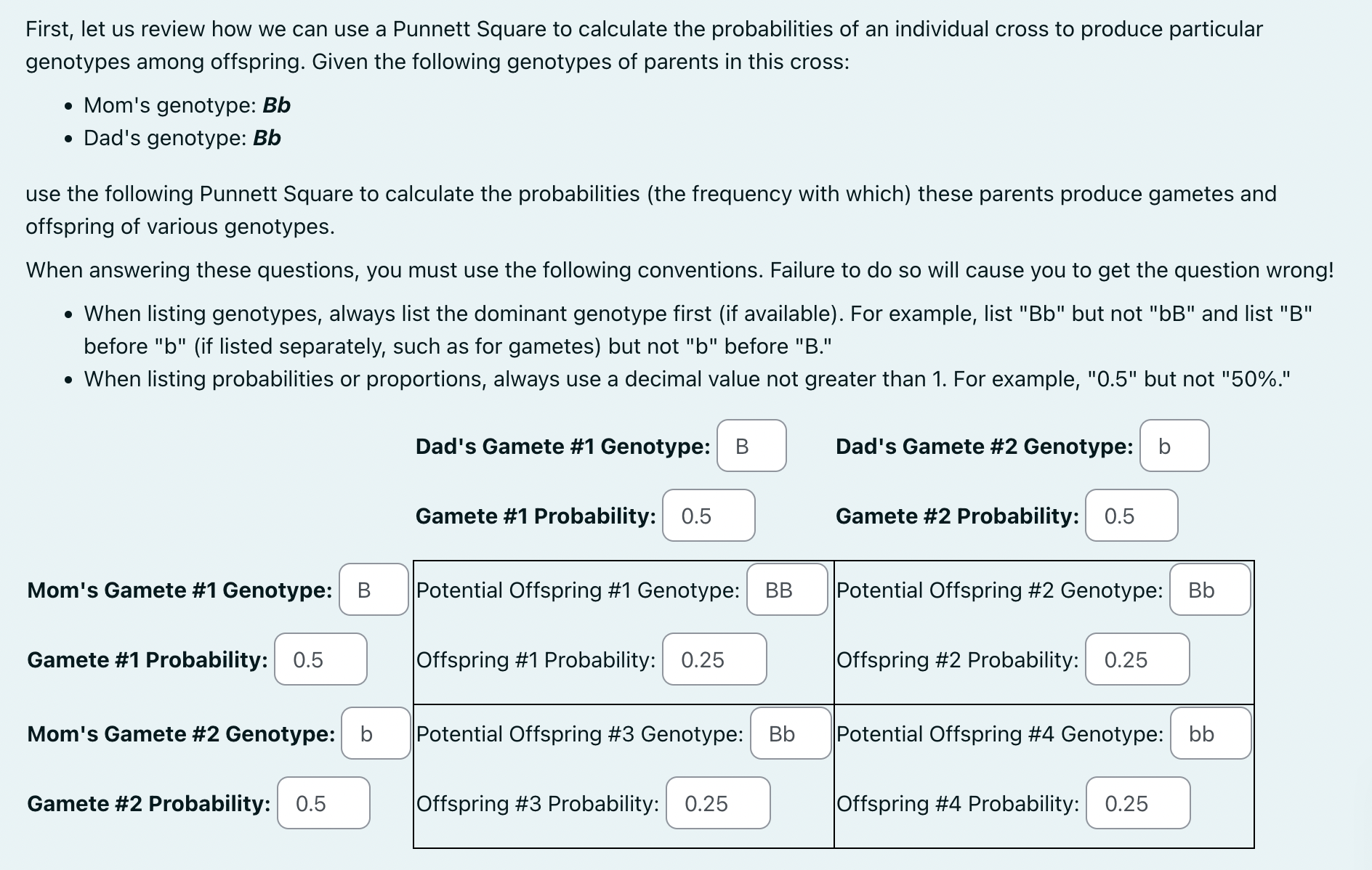 Solved First, let us review how we can use a Punnett Square | Chegg.com