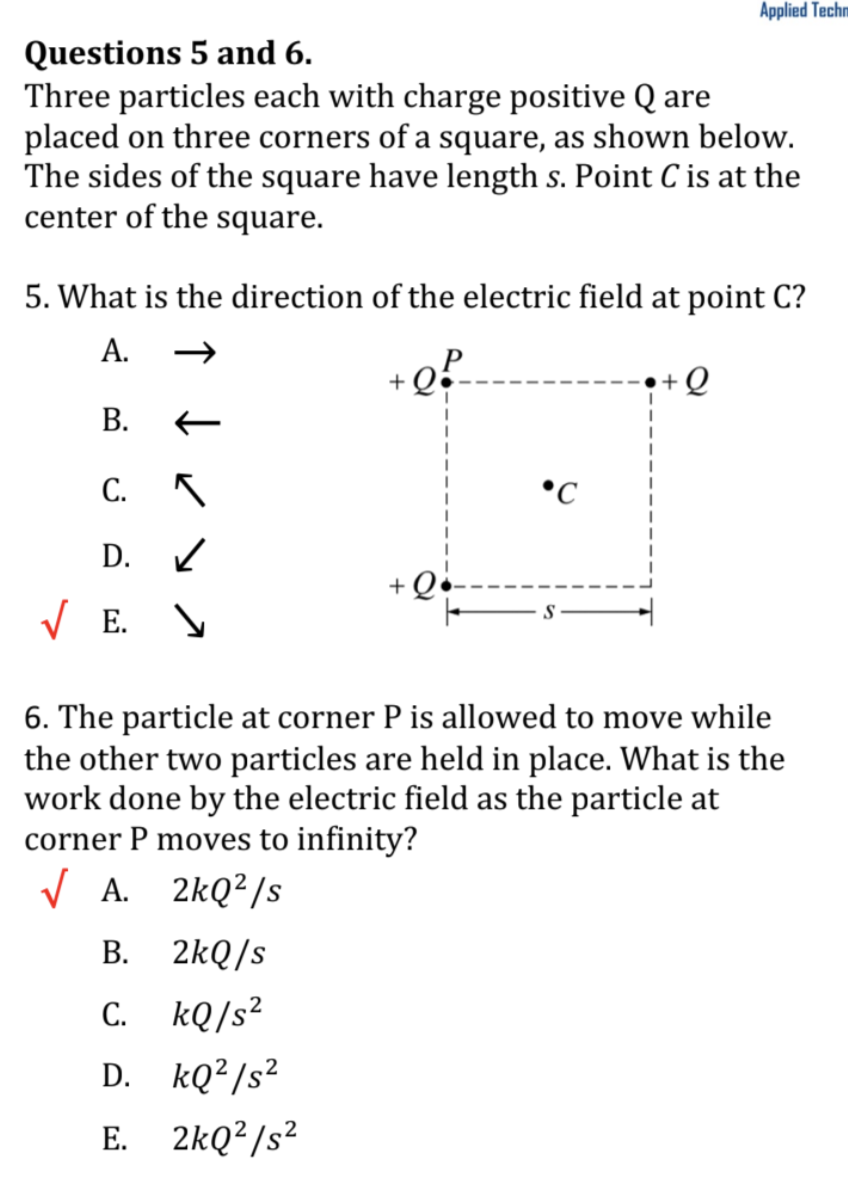 Solved Questions 5 And 6. Three Particles Each With Charge | Chegg.com