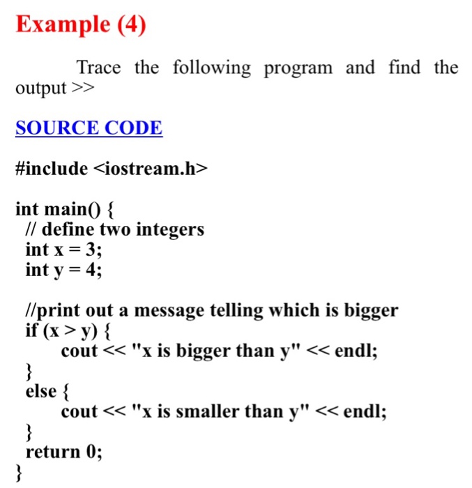 Solved Example (4) Trace The Following Program And Find The | Chegg.com