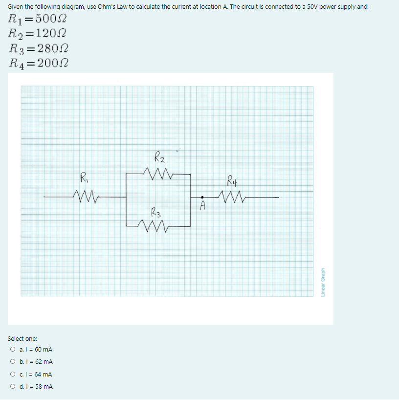 Solved Given the following diagram, use Ohm's Law to | Chegg.com