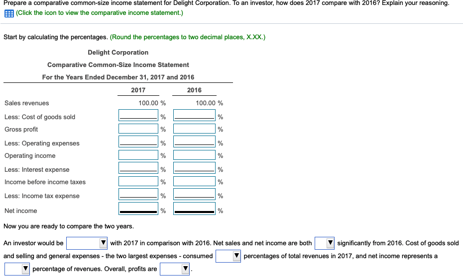 how to prepare common size income statement