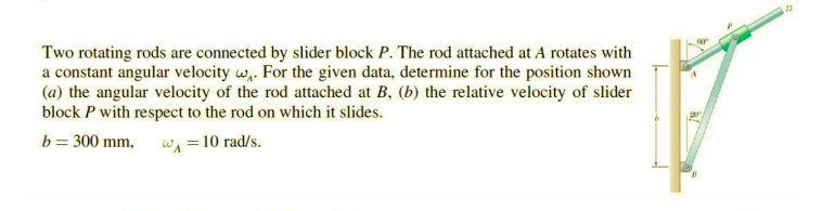 Solved Two Rotating Rods Are Connected By Slider Block P. | Chegg.com