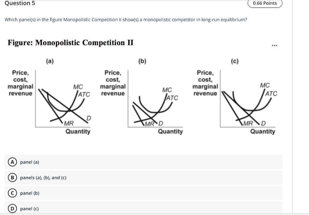 Solved Question 5 0.66 Points Which panel(s) in the figure | Chegg.com