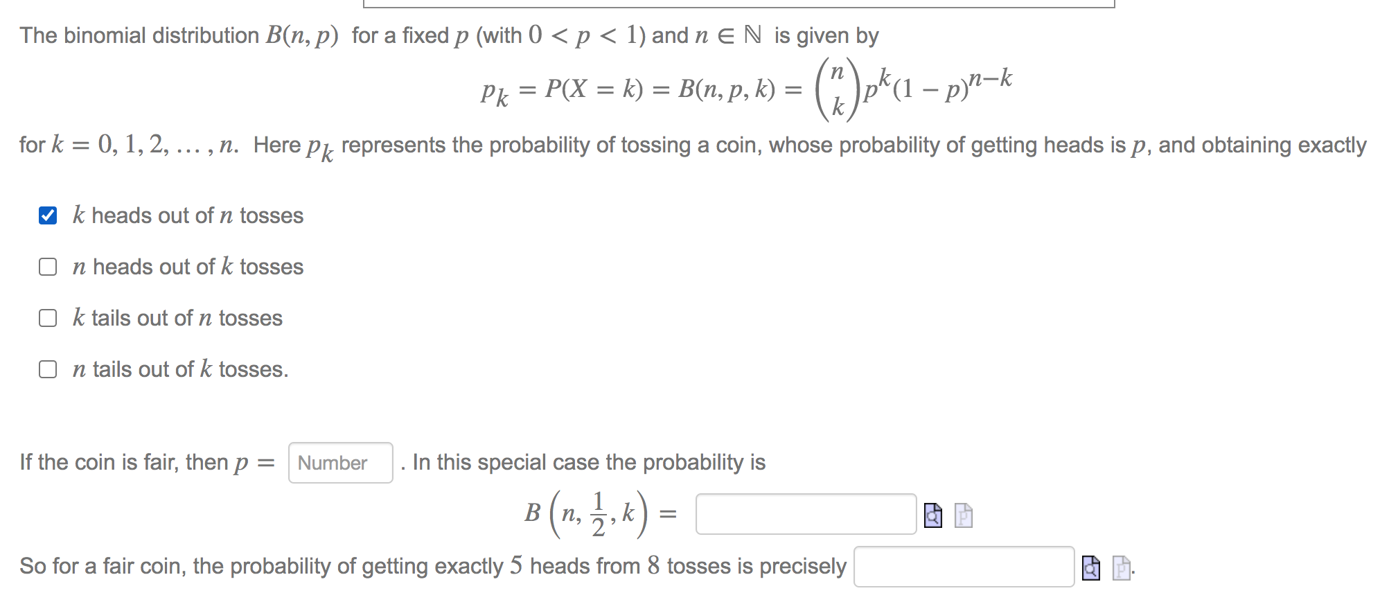 Solved The Binomial Distribution B N P For A Fixed P Wi Chegg Com