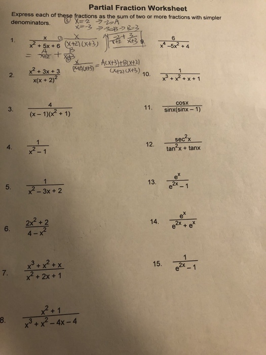 partial fractions homework