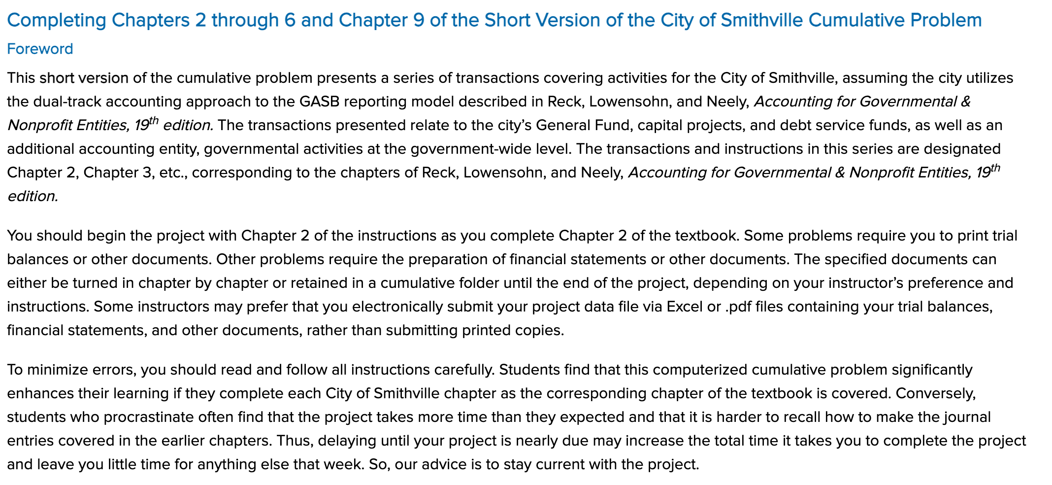 Completing Chapters 2 through 6 and Chapter 9 of the | Chegg.com