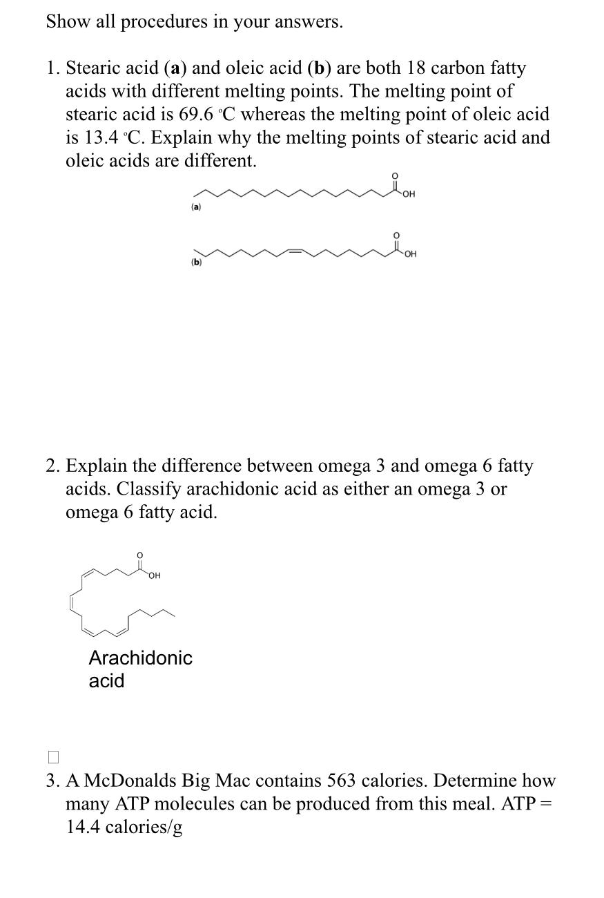 Difference Between Stearic Acid and Oleic Acid