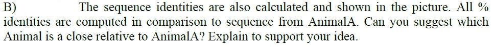 Solved Below is the multiple sequence alignment of serum | Chegg.com