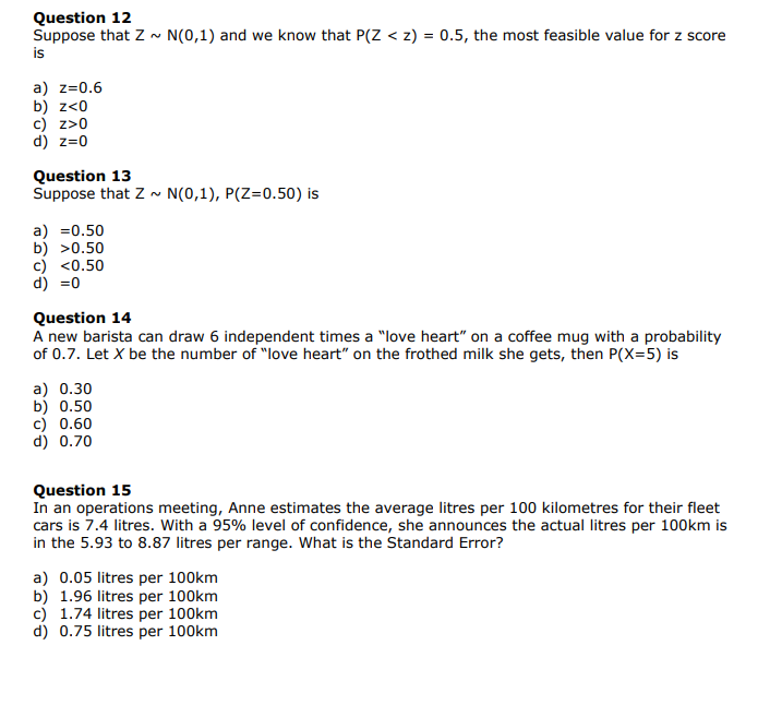 Solved Question 12 Suppose That Z∼N(0,1) And We Know That | Chegg.com ...