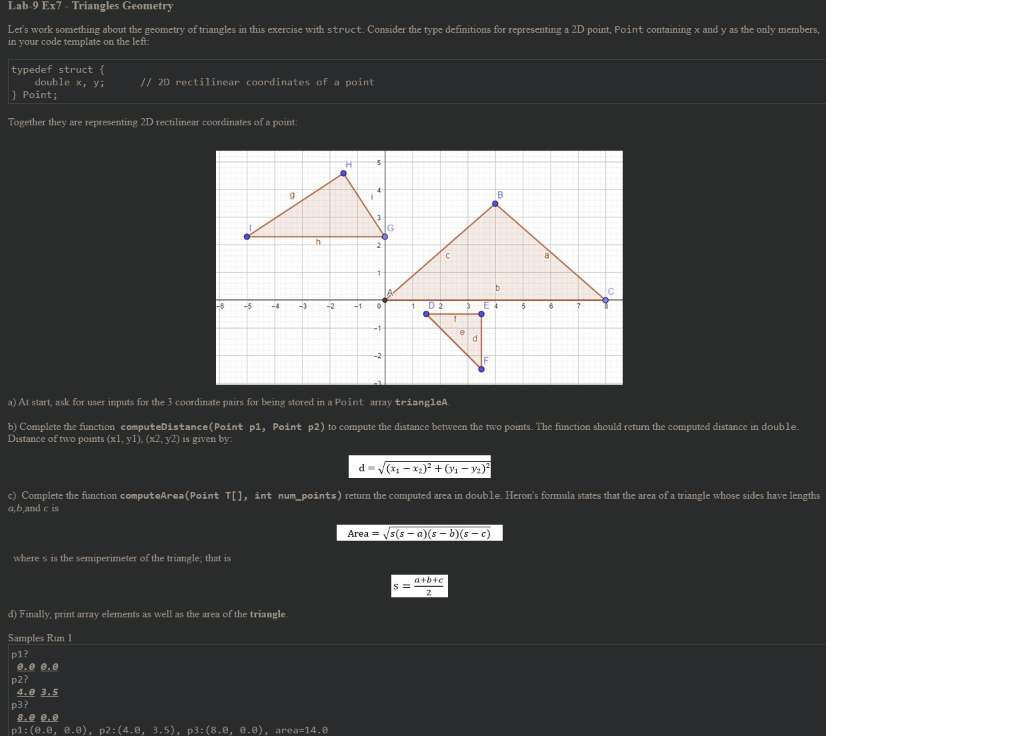 Solved Lab 9 Ex7 - Triangles Geometry Let's work something | Chegg.com