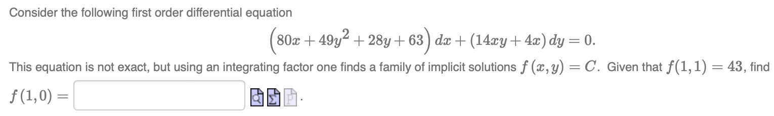 Solved Consider the following first order differential | Chegg.com