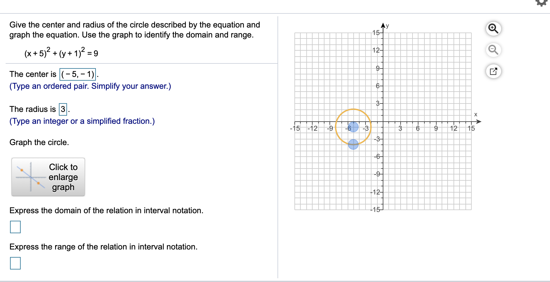 Solved 47 Give The Center And Radius Of The Circle Descri Chegg Com