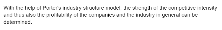 With the help of Porter's industry structure model, | Chegg.com