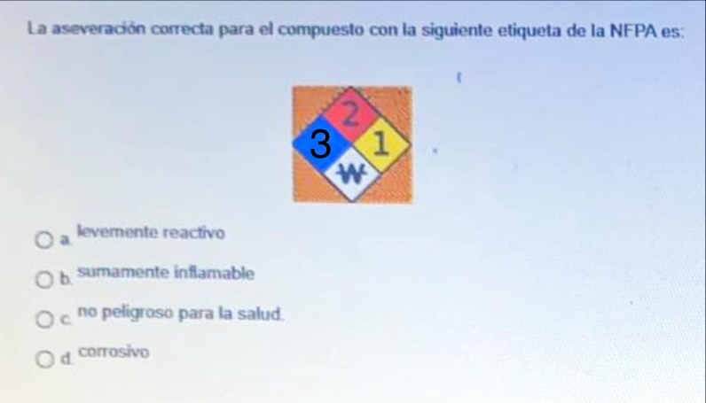 Solved 1. which NFPA label correctly describes sodium metal? | Chegg.com
