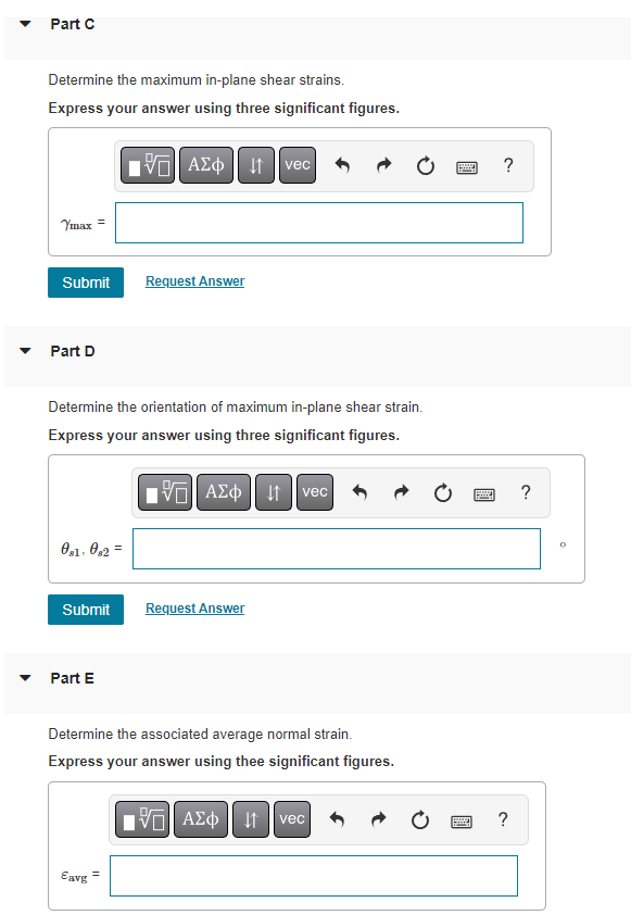 Solved The state of strain on an element has components Part | Chegg.com
